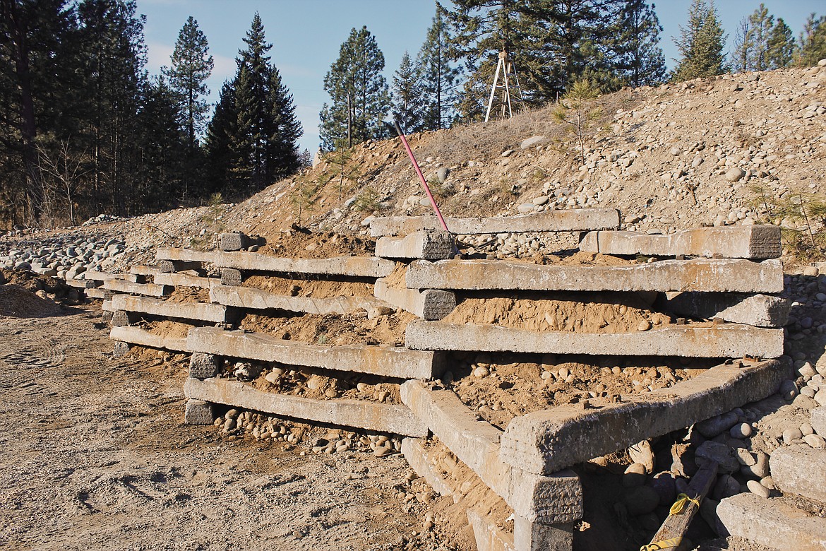 Photo by TONIA BROOKS
The retaining walls will add a finishing touch to the entrance to the park.