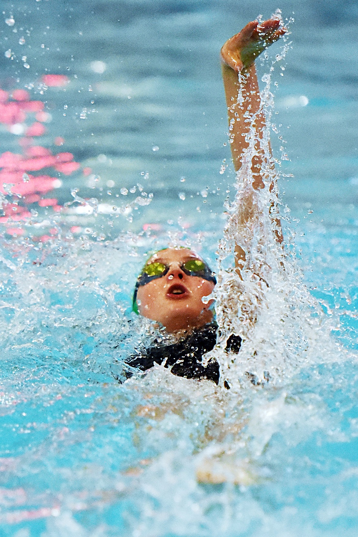 Whitefish's Ada Qunell swims in the girls 200 yard IM during the Kalispell Invitational at The Summit on Saturday. (Casey Kreider/Daily Inter Lake)