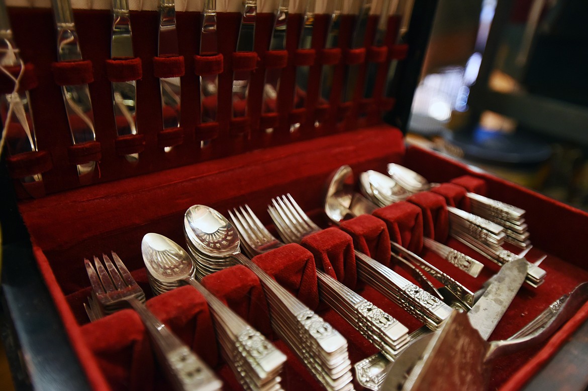 A set of silver-plated silverware at Honey Home &amp; Design in Kalispell on Wednesday, Dec. 4. (Casey Kreider/Daily Inter Lake)