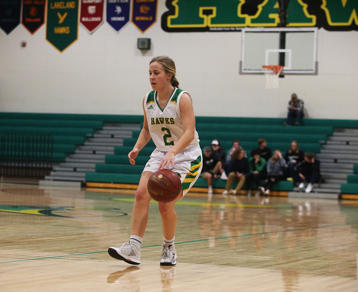 Sarah Boyer dribbles the ball down the court in a game against St. Maries.