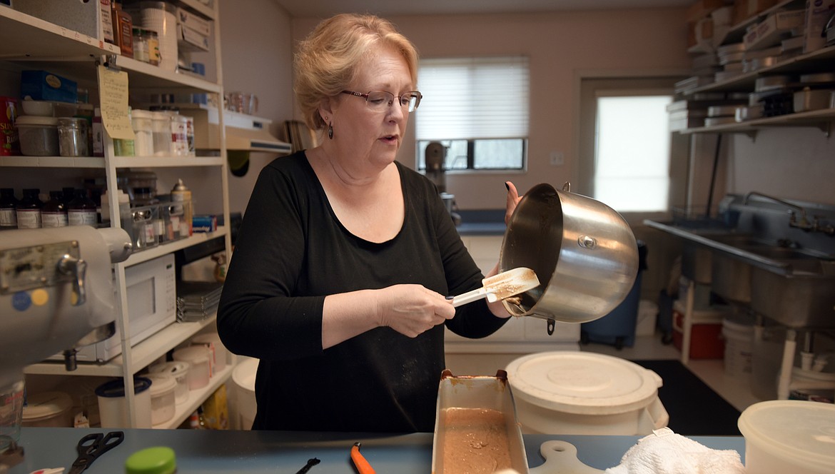 Debi Hanscom of Cakes by Debi makes desserts in her commercial kitchen on Tuesday, Nov. 12, in Evergreen.
(Brenda Ahearn/Daily Inter Lake)