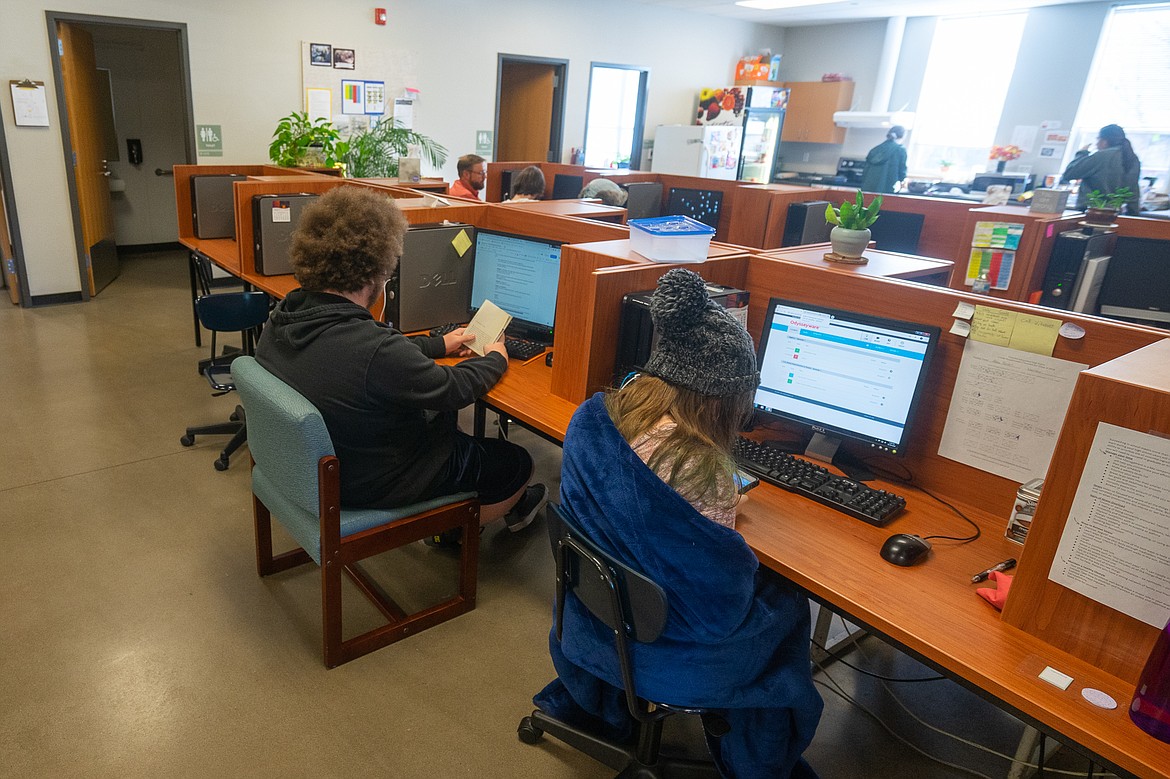 Students get to work at the Whitefish Independent High School. (Daniel McKay/Whitefish Pilot)