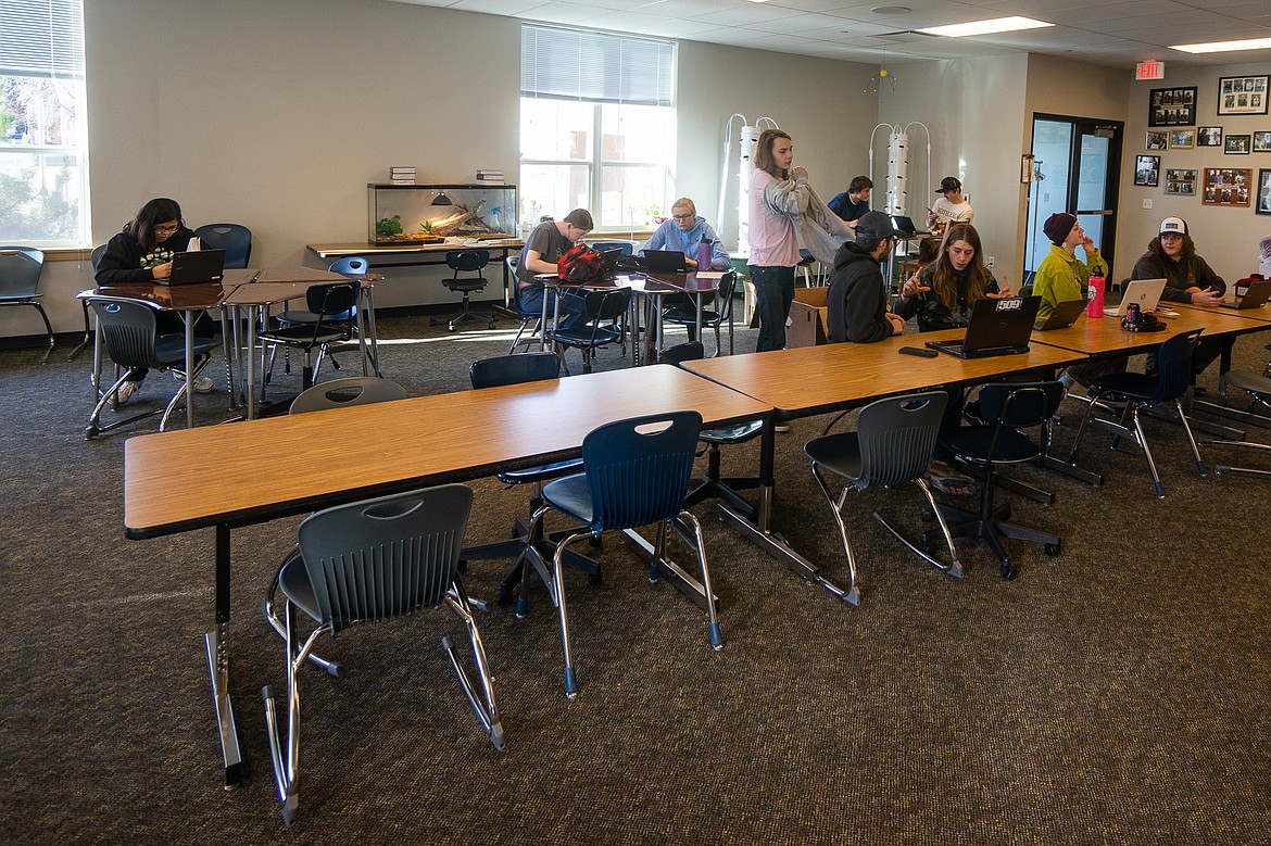 Students get to work at the Whitefish Independent High School. (Daniel McKay/Whitefish Pilot)