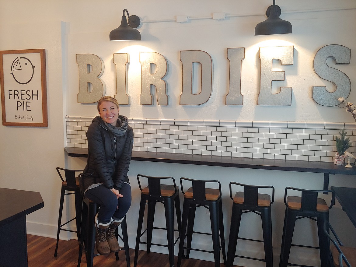 Courtesy photo
Owner Sharee Moss sits at the counter of Birdie&#146;s Pie Shop, which opens Tuesday at 1003 N. Spokane St. in Post Falls.