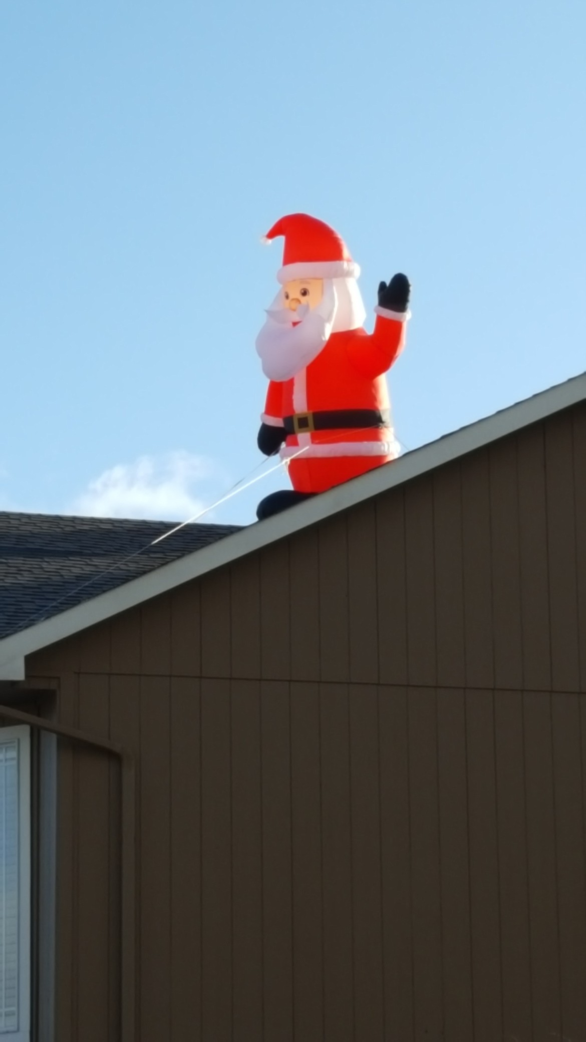 Diana Prince discovered this Santa Claus-themed balloon on top of her roof the day after Thanksgiving.