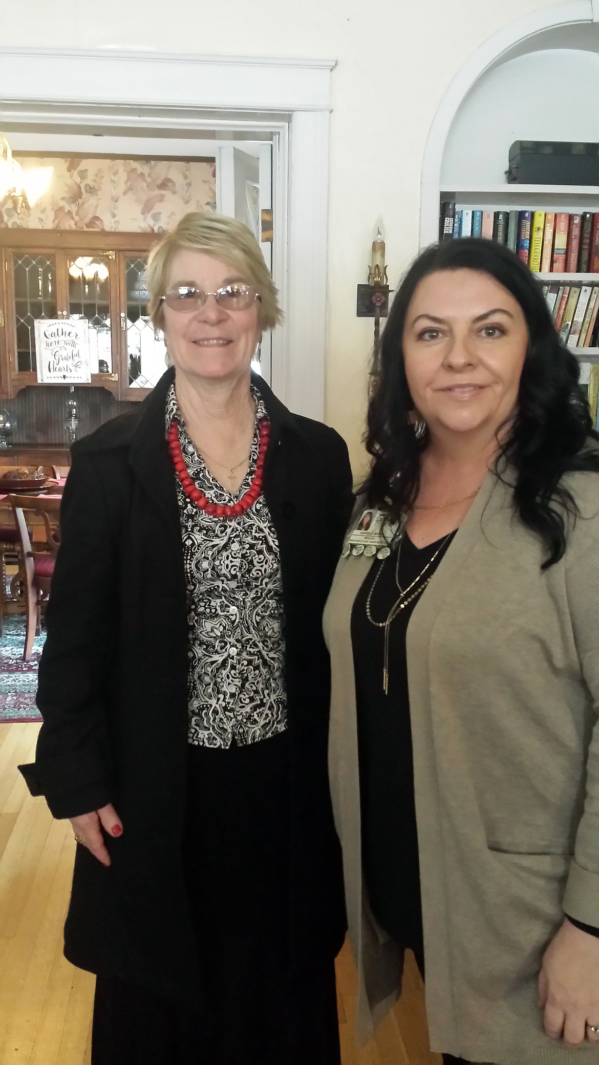 (Courtesy photo)
North Idaho Federated Republican Women president Mary Jo Ambrosiani, left, poses for a pictured with Heritage House Director Gabrielle Moore.