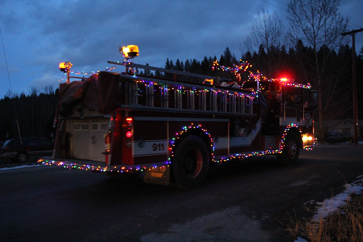 Photo by TONIA BROOKS
The local fire trucks were decorated with Christmas lights.