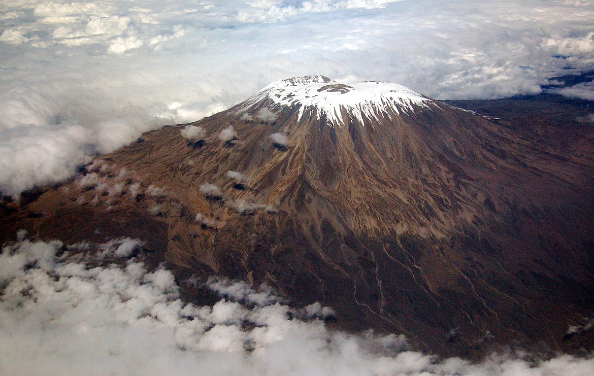 Mount Kilimanjaro in northeast Tanzania is pictured from above. (Courtesy Paul Shaffner)