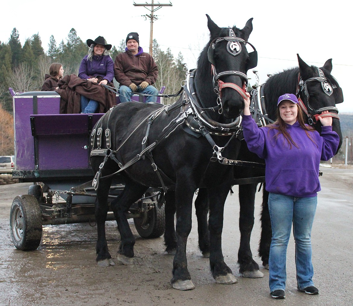 Paula Sandelin and her Stardust Percherons offered wagon rides during the Naples Holiday Festival.