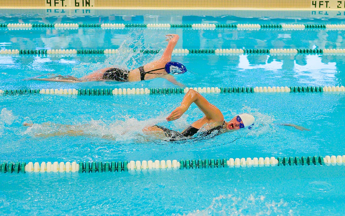 Emerald Templin swims the 500 free for the Wildkats.