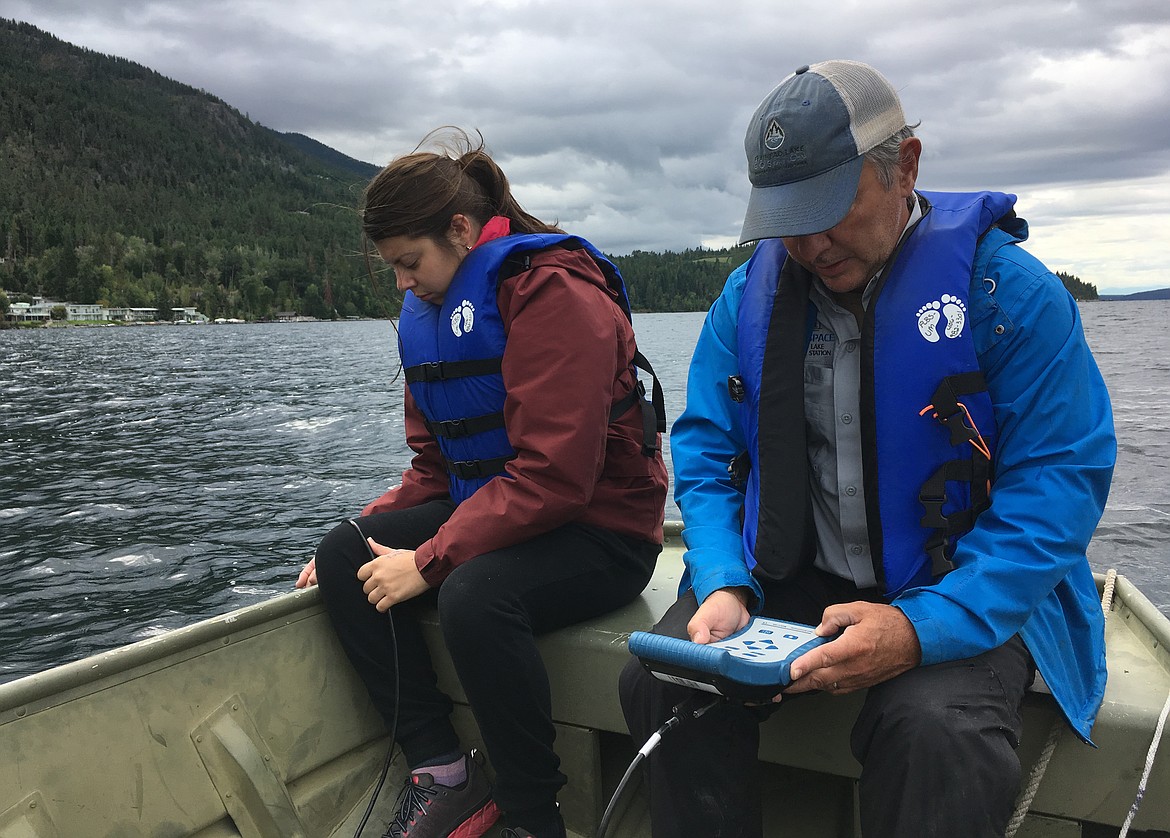 Teachers practice collecting and analyzing water samples taken from Flathead Lake at the Flathead Lake Biological Station during the fall session of a new professional development program called the &#147;Flathead Watershed through the Seasons.&#148; (Photo provided)