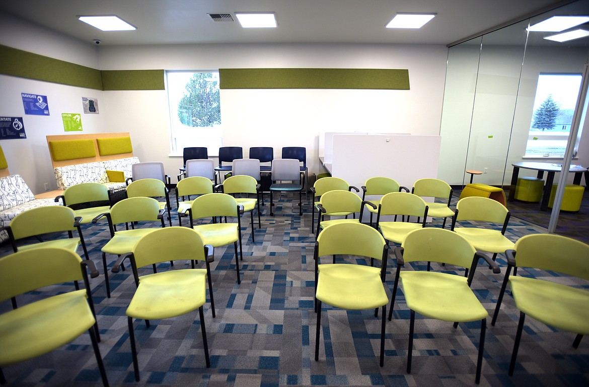 One of the larger rooms at OneSchool Global in Kalispell. Grades third- through 12th are offered at the private school, which serves members of the Plymouth Brethren Christian Church. (Brenda Ahearn/Daily Inter Lake)