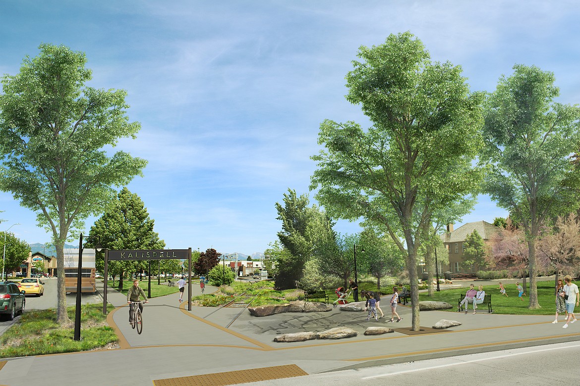 A rendering of the downtown trail.