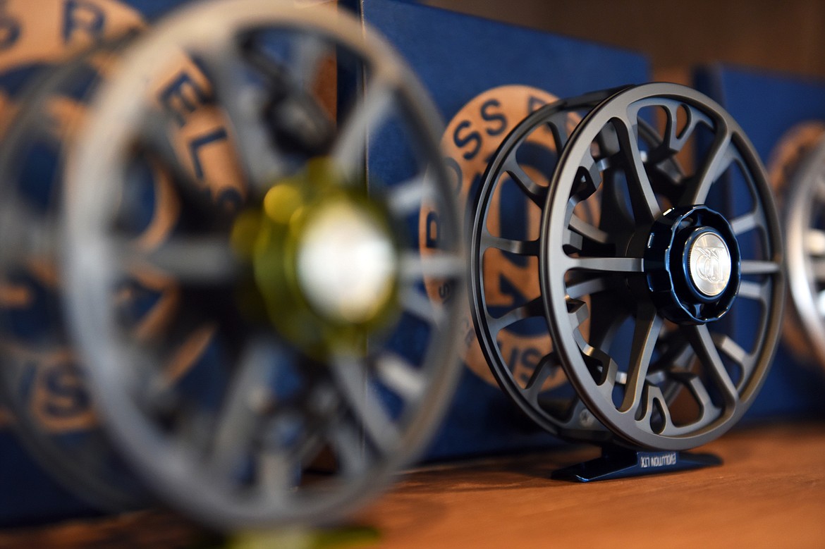 Ross Reels are displayed among all the fly-fishng gear for sale at True Water.