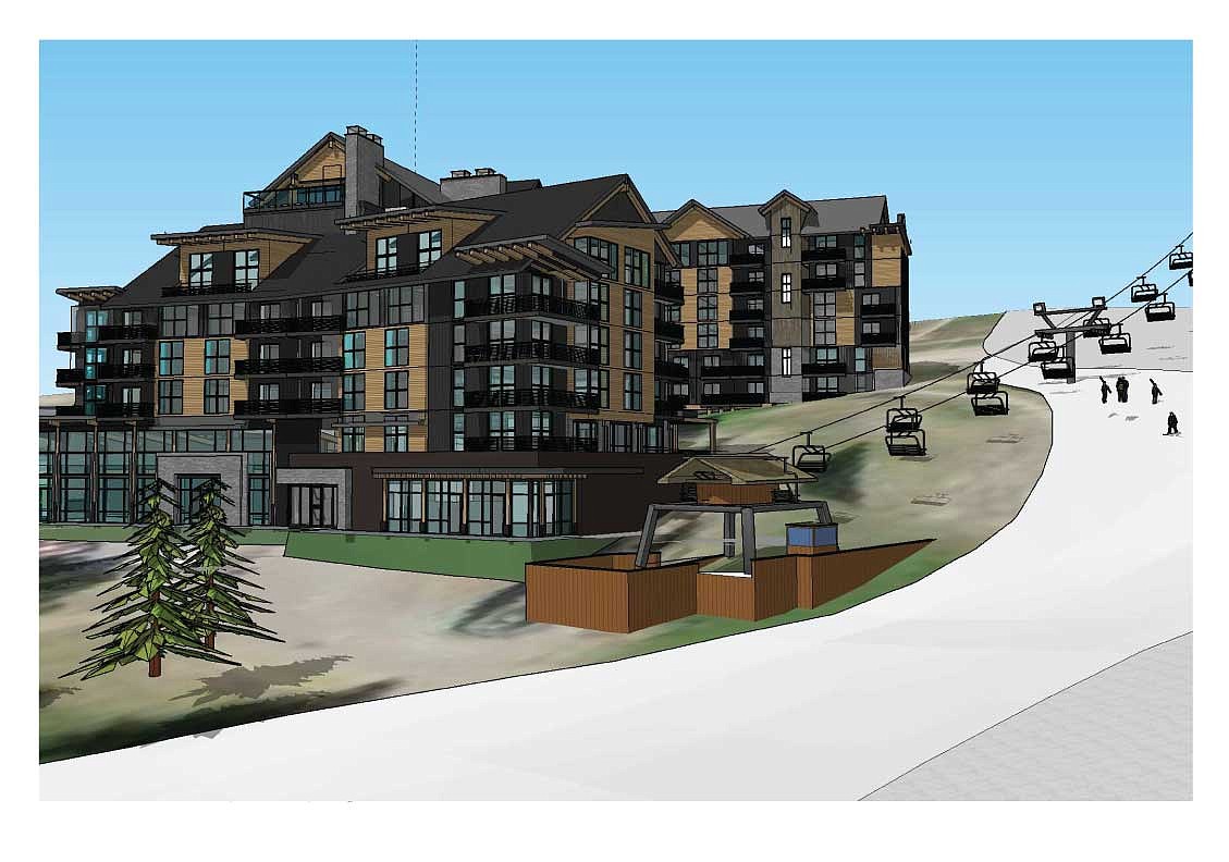 A rendering from Neo Studio shows the proposed resort development at Whitefish Mountain Resort.