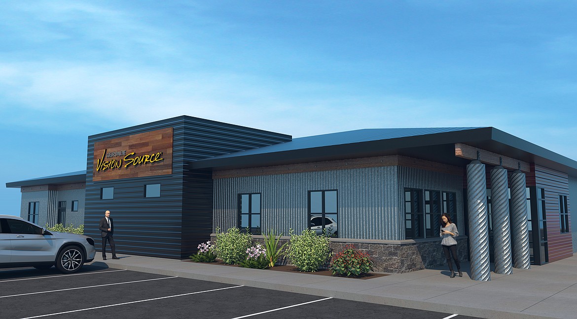 This drawing shows the exterior of the new Coeur d&#146;Alene Vision Source building at 3879 N. Schreiber Way.