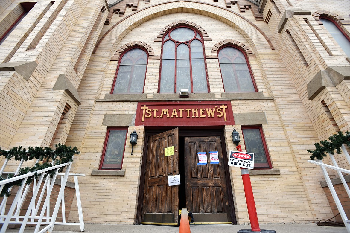 Signs posted outside St. Matthew&#146;s Catholic Church in Kalispell on Tuesday, Dec. 10. (Casey Kreider/Daily Inter Lake)