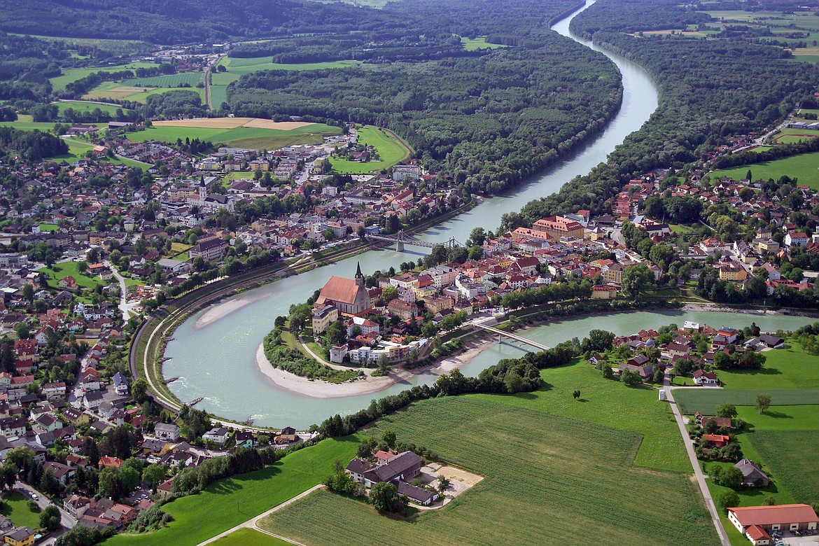 GOOGLE IMAGES
Bend in Salzach River in Oberndorf where the original St. Nikola&#146;s Church stood.