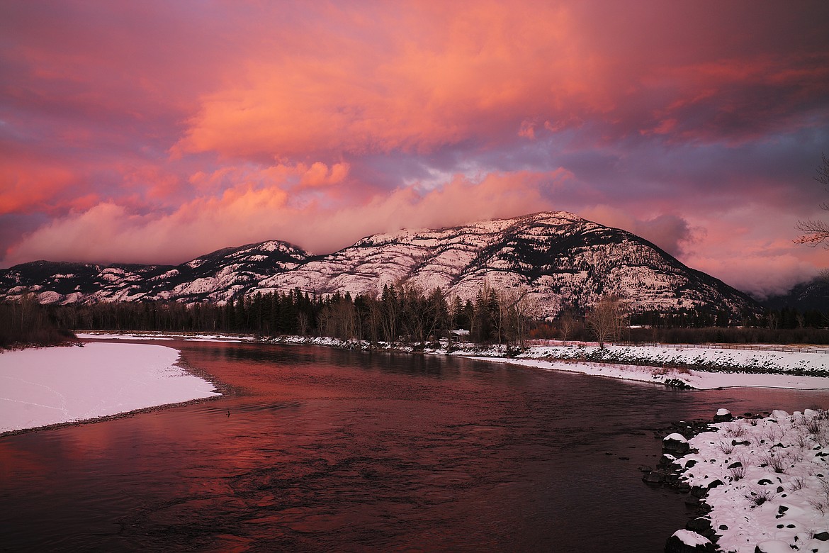 Alpenglow over Teakettle Mountain.