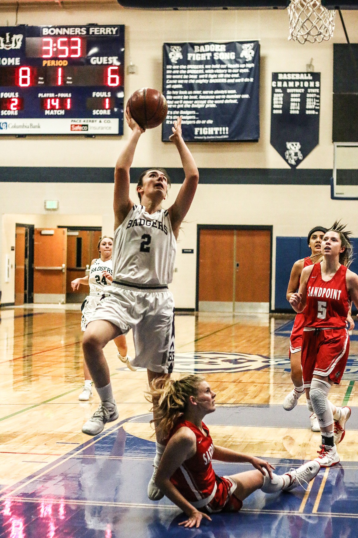 Photo by MANDI BATEMAN
Baylee Blackmore drives for the basket last Thursday, during the Dec. 19 game against Sandpoint High School.