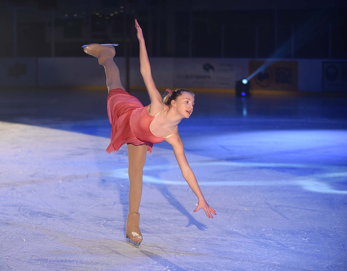 Emma Marlowe&#160;glides across the ice while skating during the Glacier Skate Academy&#146;s Christmas on Ice show at Stumptown Ice Den. (Heidi Desch/Whitefish Pilot)