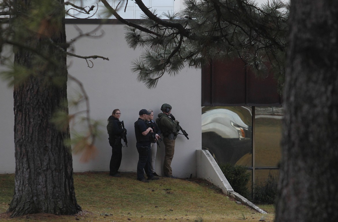 CRAIG NORTHRUP/Press
Law enforcement descended quickly on Lakeland High School Wednesday morning after a teacher reported what sounded like a gunshot around 10 a.m., prompting a lockdown. It was later determined the sound likely came from a nearby construction site.