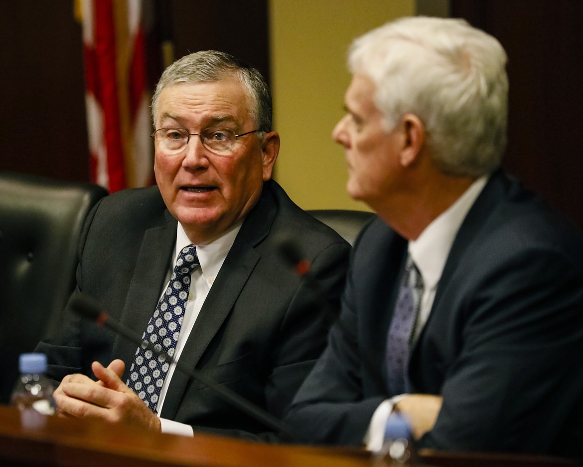 Idaho House Speaker Scott Bedke, R-Oakley, talks to reporters at the State Capitol building Friday, Jan. 3, 2020 in Boise, Idaho.(AP Photo/Otto Kitsinger)