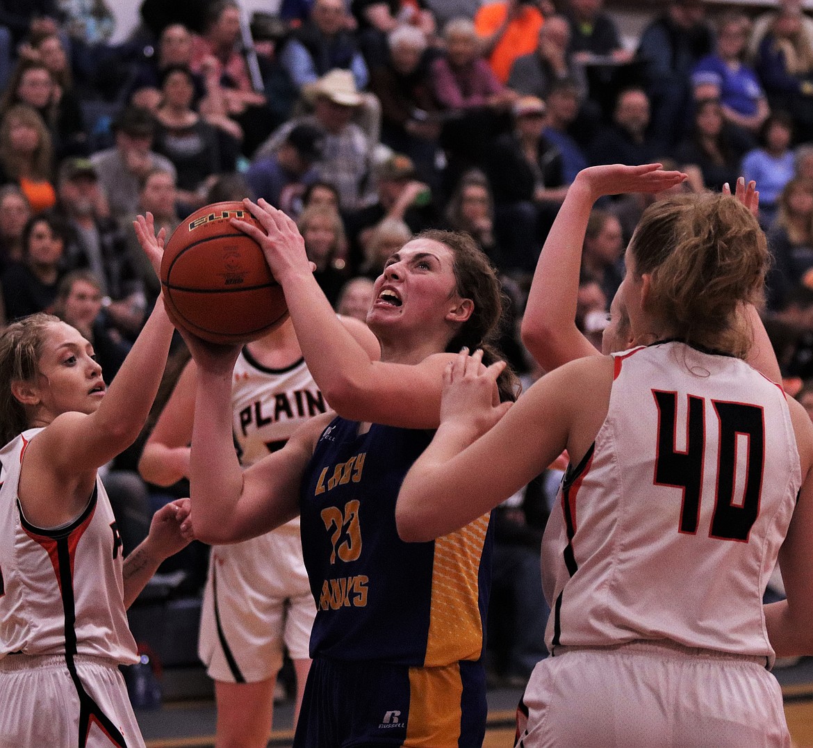 JODY DETLAFF (23) pushed through Plains&#146; defense to score. (John Dowd/Clark Fork Valley Press)