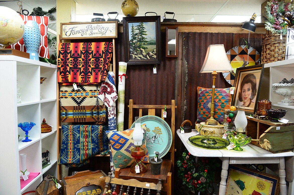 Antiques and home decor items for sale in a display at 4th and Zuri in Kalispell on Tuesday, Dec. 31. (Casey Kreider/Daily Inter Lake)