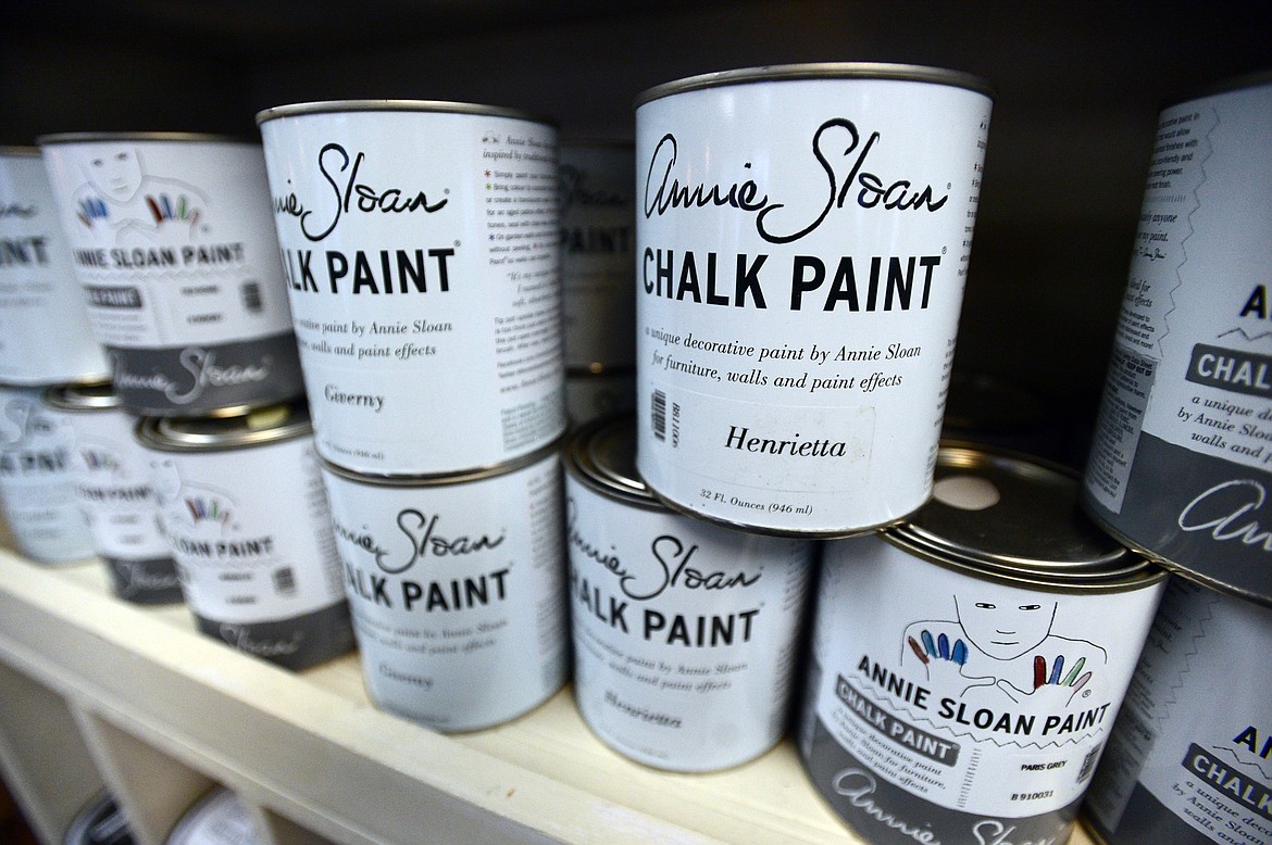 Annie Sloan chalk paints in a display at 4th and Zuri in Kalispell on Tuesday, Dec. 31. (Casey Kreider/Daily Inter Lake)