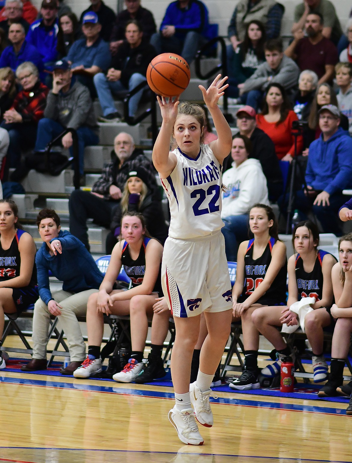 Hannah Schweikert takes aim against Bigfork. (Chris Peterson photo)