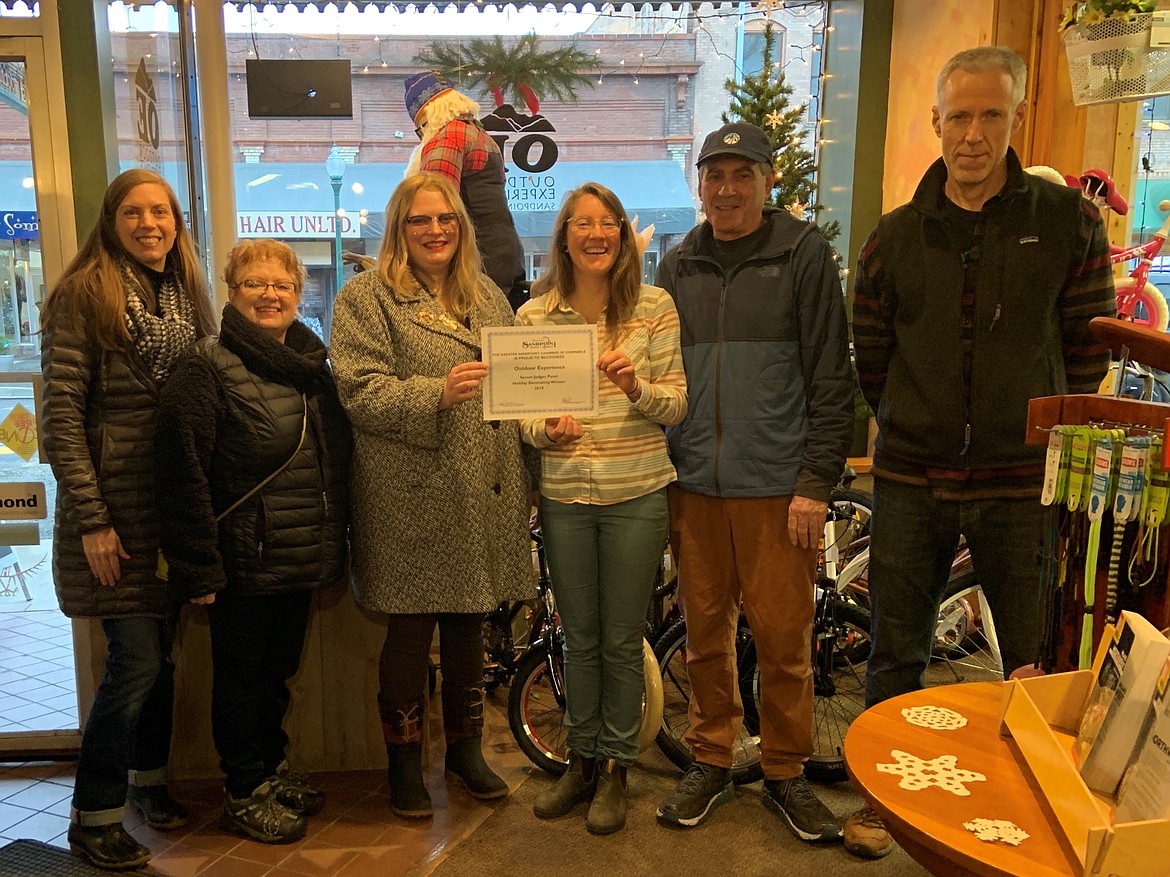 Greater Sandpoint Chamber officials present the Secret Judges Panel Award to Outdoor Experience representatives.

(Photo 
courtesy GREATER SANDPOINT CHAMBER OF COMMERCE)