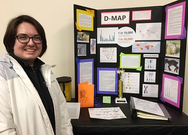 Grand champion young inventor Grace Gardiner is a North Idaho STEM Charter Academy 10th-grader and 2019 National Invention Convention winner. Her 2020 invention, the D-MAP, delves into genetics with an innovation to solve the problem of genetic diseases such as hemophilia. (Courtesy photo)