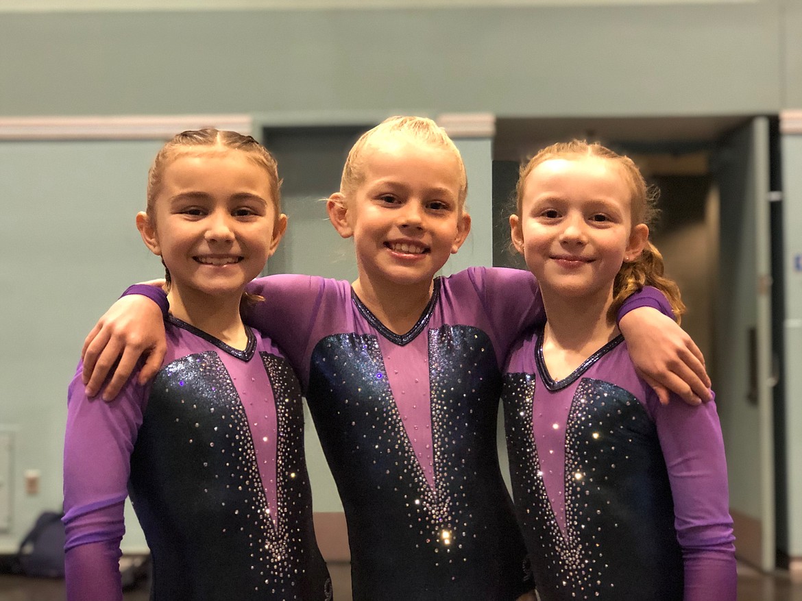 Courtesy photo
Avant Coeur Gymnastics Level 4s at the National Judges Cup in Santa Clara, Calif., from left, Sophia Elwell, Avery Hammons and Abby Rogers.