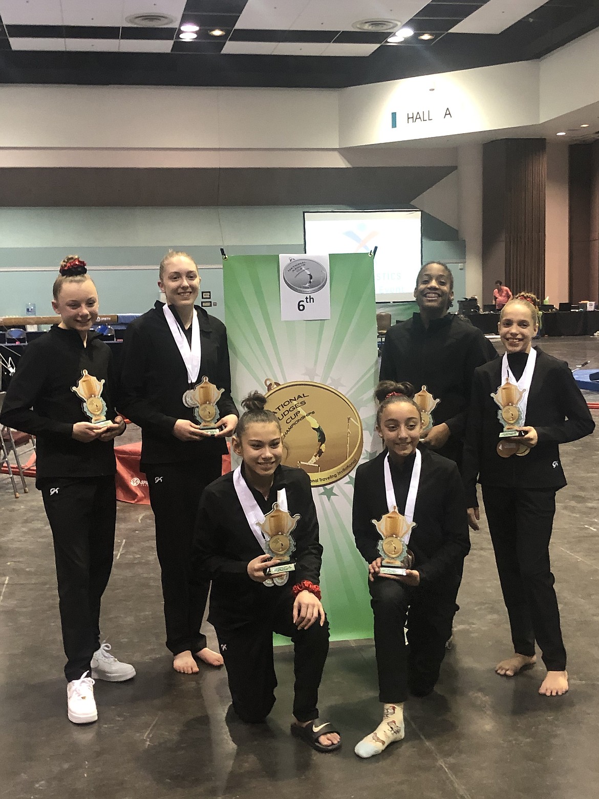 Courtesy photo
CC Bullock of Avant Coeur Gymnastics qualified to the National Judges Cup to compete for the Level 7 State Team. Idaho took sixth out of 16 states. In the front row from left are Isabella Delarosa and Lilyann Mann; and back row from left, Melanie Doeoshenko, Cadence Cordova, CC Bullock and Brooklyn Schmidt.