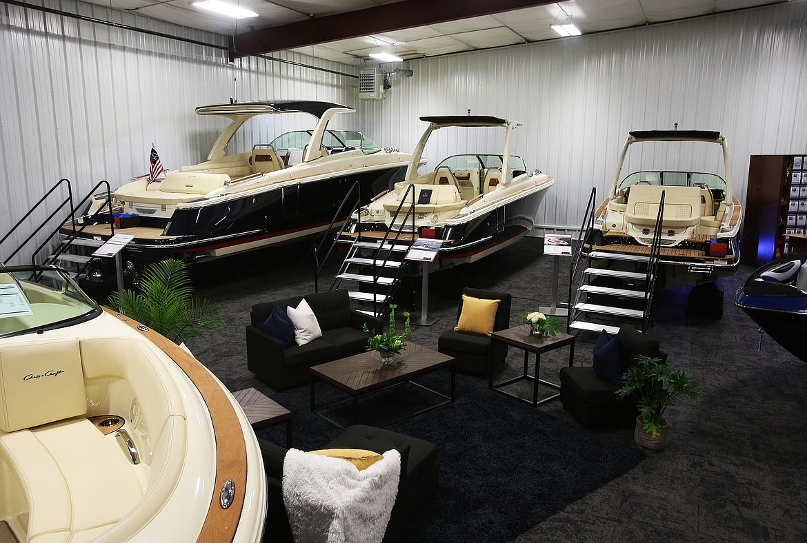 A couple Chris Craft boats will be on display at the Hagadone Marine Center in Coeur d&#146;Alene. The boats feature eye-catching tan high density foam upholstery. (LOREN BENOIT/Press)