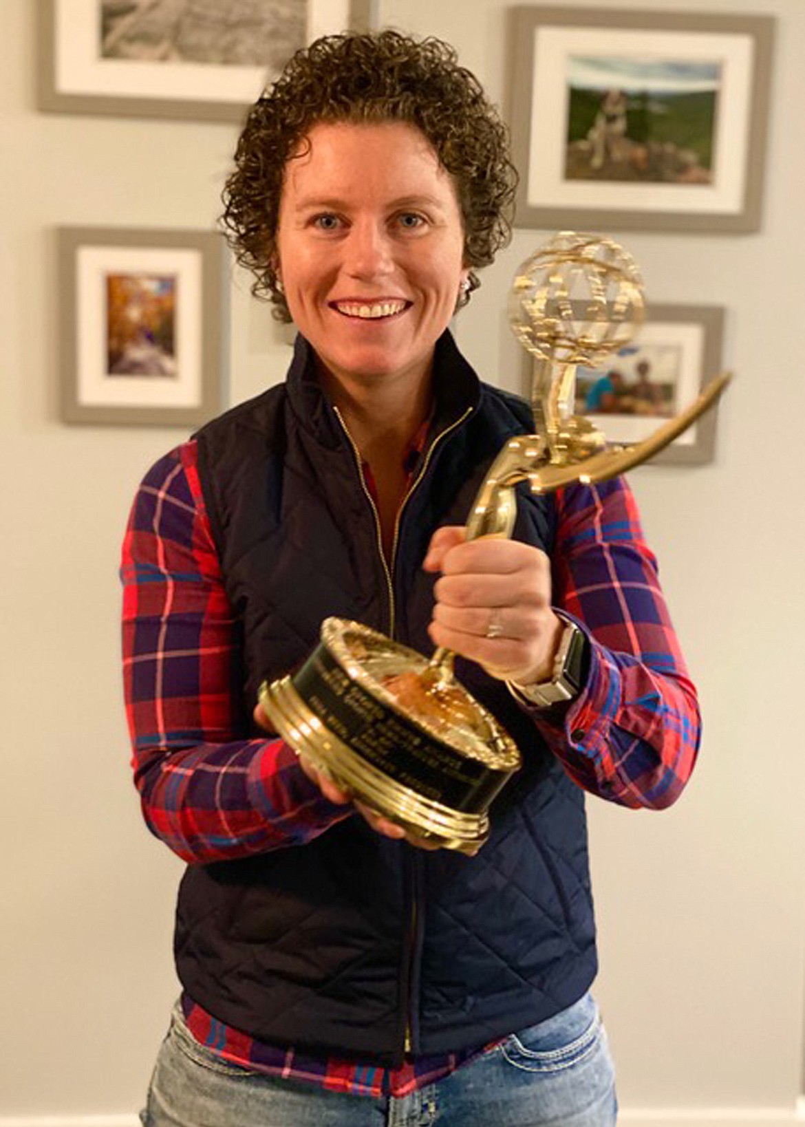 Cyr, Montana, native Emma Reed proudly shows off her Emmy award for her work at ESPN on its features that aired on E:60 and ESPN 2. (Courtesy photo)