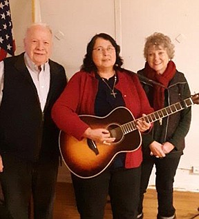 From left, are Cabin Fever organizer Monte Turner; Salish-Kootenai Tribe member Darla Brovold and guest speaker Susan Hay-Patrick. (Courtesy photo)