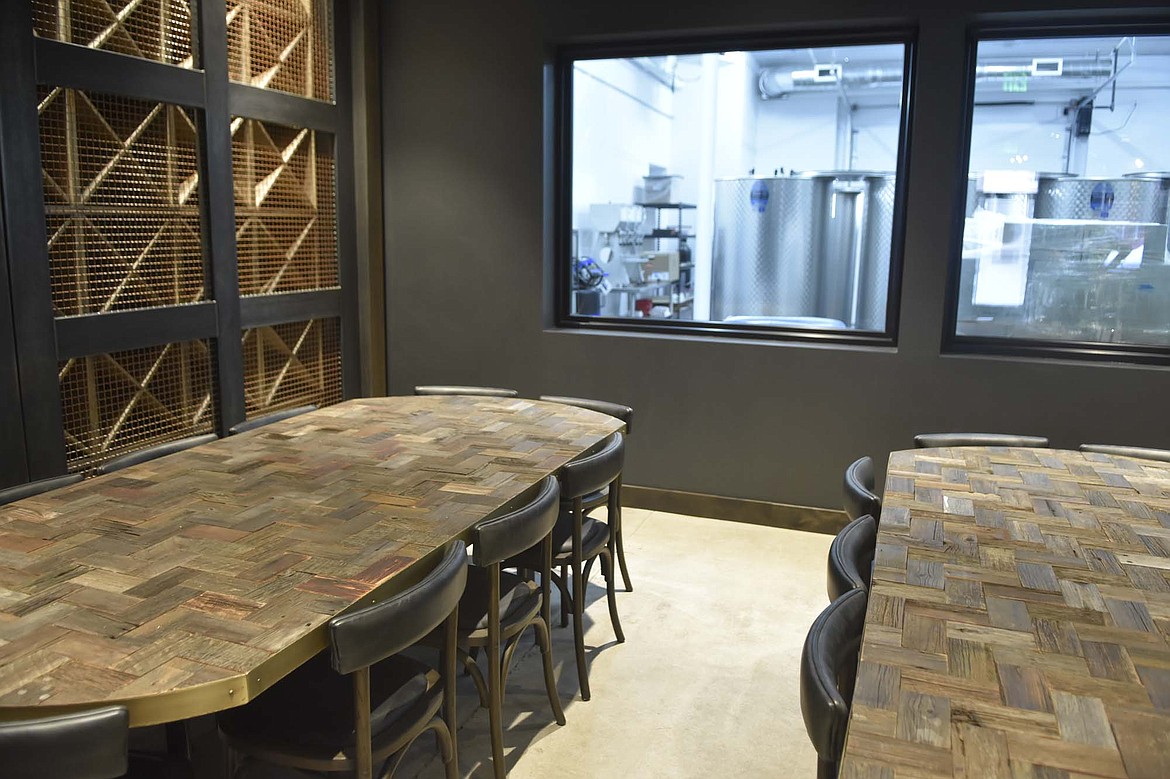 Unleashed: A Winery include plenty of space for enjoying a glass of wine in view of the winery&#146;s production room. The winery on Spokane Avenue also includes a private event space. (Heidi Desch/Whitefish Pilot)