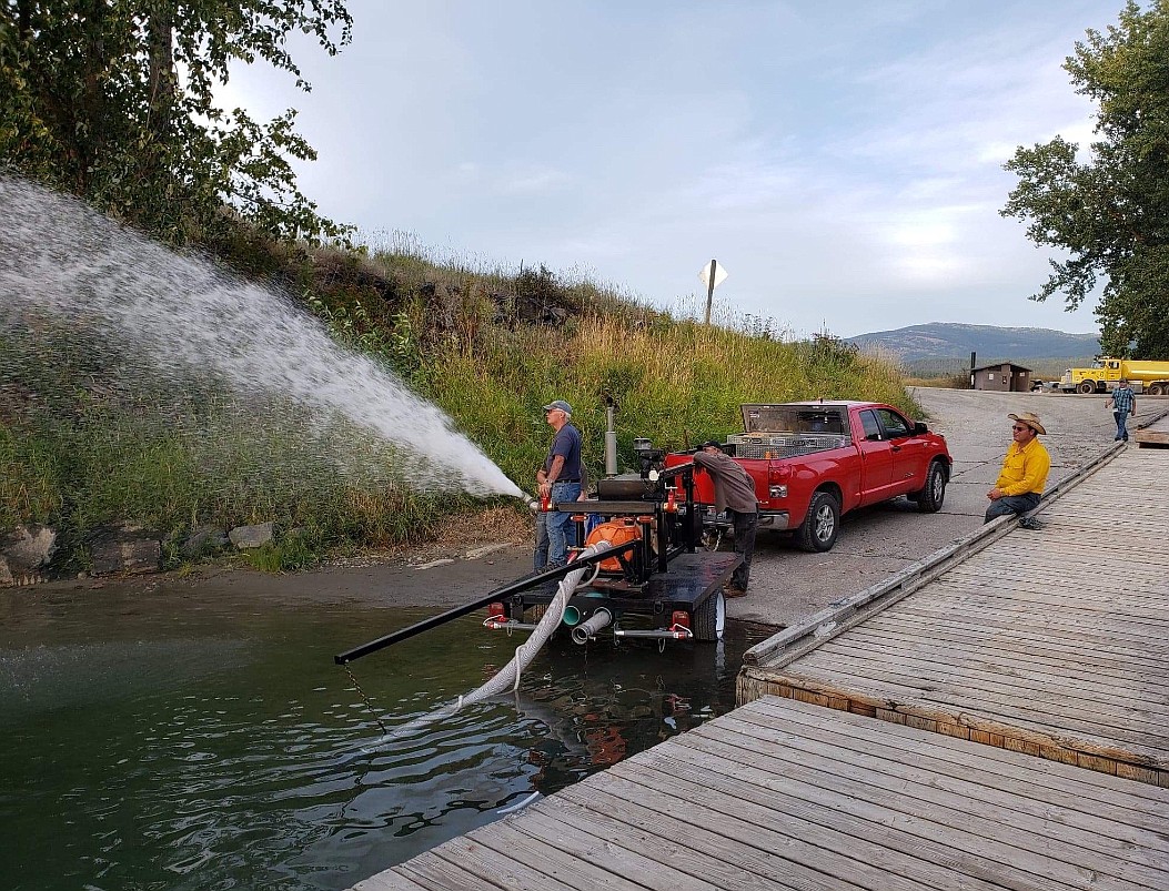 Photo by SANDY STEINHAGEN 
The trailer helps the Hall Mountain firefighters focus on fighting fires while it supplies the water.