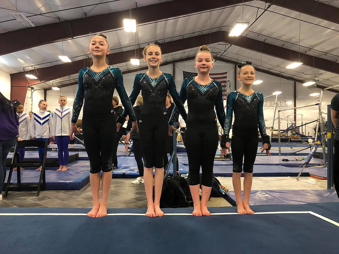 Courtesy photo
Technique Gymnastics Level 6 team at the Flip Festival Jan. 18-19 in Spokane, from left, Dianna Bustillos, Naomi Fritts, Khloe Martin and Cadence Wurster.