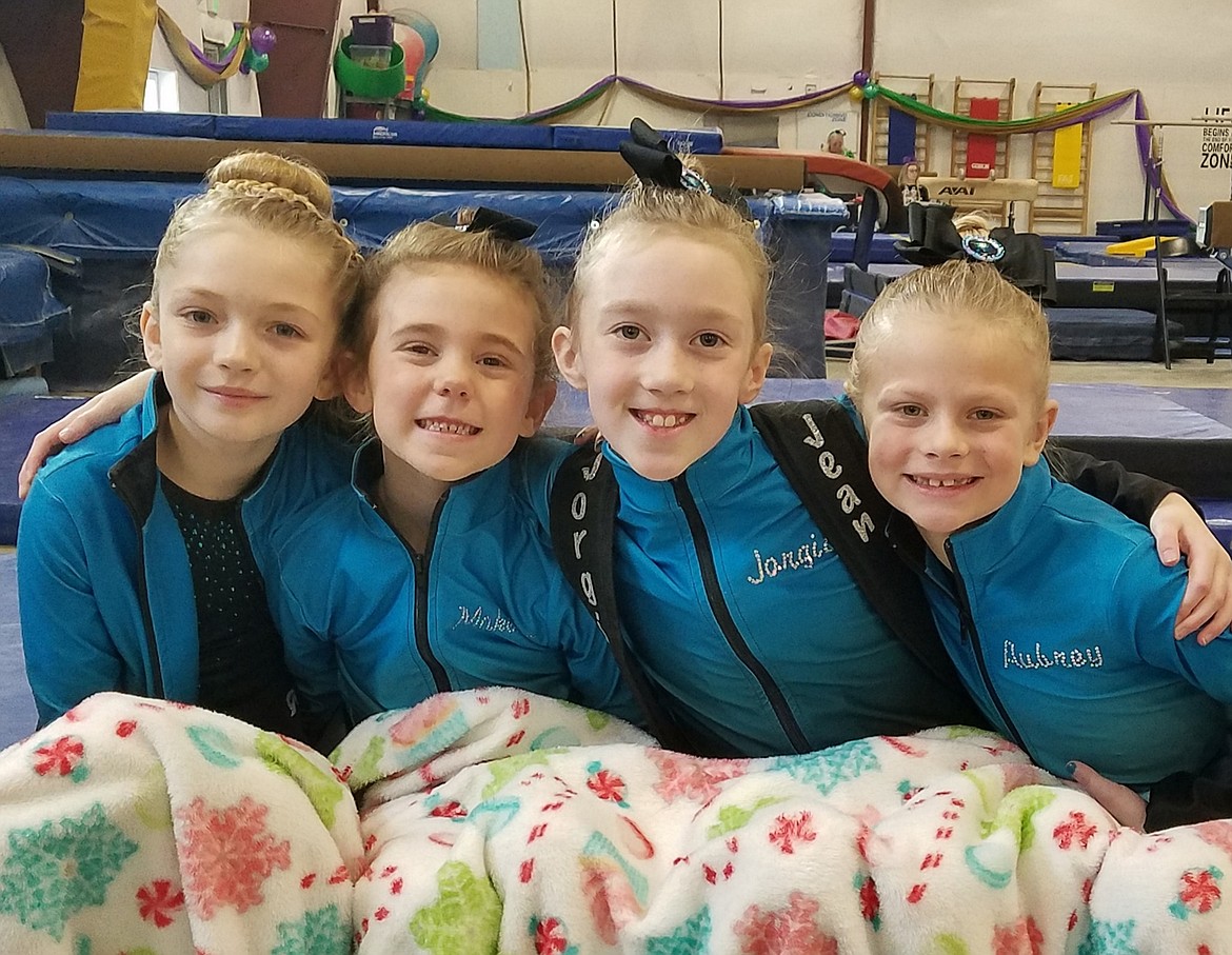 Courtesy photo
Technique Gymnastics Level 2 team at the Flip Festival in Spokane Jan. 18-19, from left, Mallory Secord, Makenna Scholten, Jorgia Smithers and Aubrey Hanson.