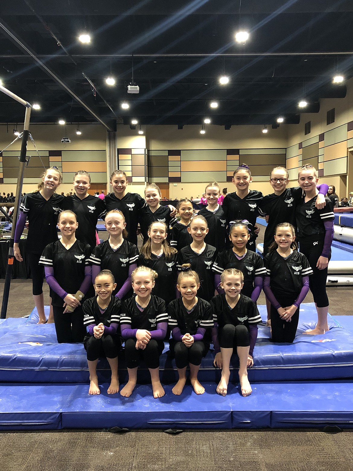 Courtesy photo
Avant Coeur Gymnastics Level 6/7s at the Wine Country Classic in the Tri-Cities. The Level 6s took 1st Place Team and Level 7s took 3rd Place Team. In the front row from left are Addyson Prescott, Allison Scott, Brynlynn Kelly and Claire Traub; middle row from left, Kennedy Phillips, Mady Riley, Riley Roberts, Kayce George, Jeralyn Thong and Ashlyn Beecher; and back row from left, Neve Christensen, Aliyah Williams, Jazzy Quagliana, Monika Gonzales, Vivi Crain, Sara Rogers, Malia Uemoto, Eden Lamburth and McKell Chatfield.