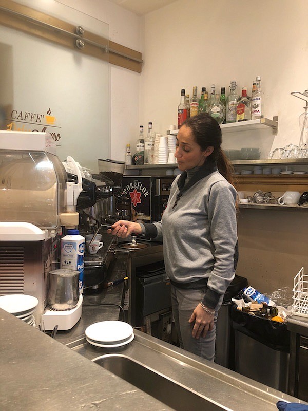 Francesca Battisti, owner of Caffe Dolce Amaro in Florence, Italy, makes an espresso. Italian culture places more emphasis on quality of coffee than customer choices. (ELENA JOHNSON/Photo)