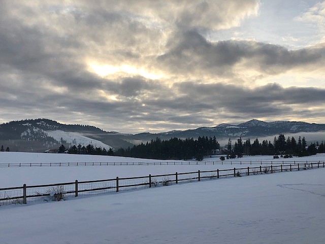 Courtney Bebee shared this photo she took in Cougar Gulch, looking west at Signal Point and Blossom Mountain.