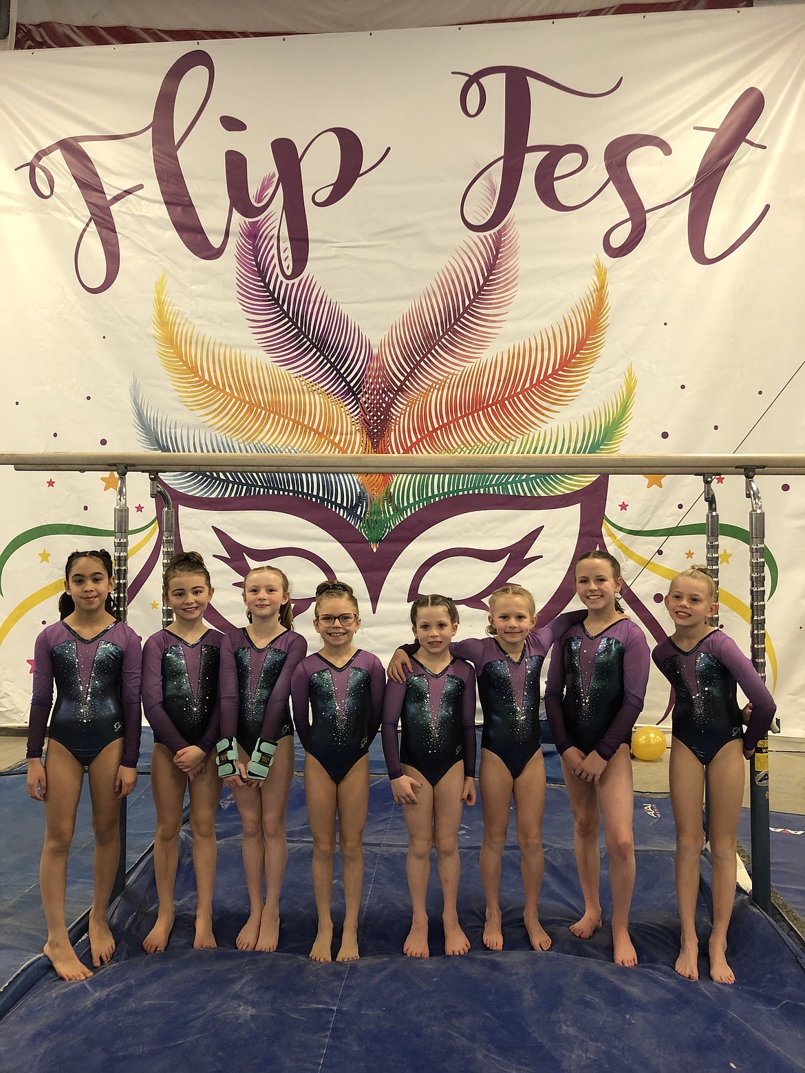 Courtesy photo
Avant Coeur Gymnastics Level 4 girls took 2nd Place Team at the Flip Fest in Spokane. From left are Aranie Barragan, Sophia Elwell, Abby Rogers, Kerstin Harmon, Callista Petticolas, Piper St John, Emily Vaughan and Avery Hammons.