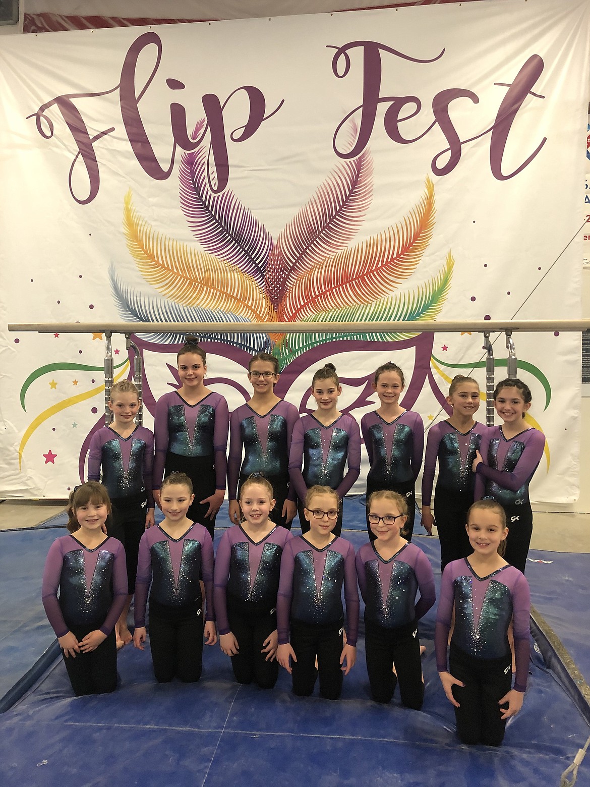 Courtesy photo
Avant Coeur Gymnastics Xcel Silvers took 2nd Place Team at the Flip Fest in Spokane. In the front row from left are Audrey Slauson, Madi Jereczek, Mckenzie Williams, Lily Kramer, Dahlia Kramer and Josie Lyons; and back row from left, Adelynn Archer, Kailey Seymour, Lola Barron, Mikaela Krell, Lily Black, River Kermelis and Karsen Carter.