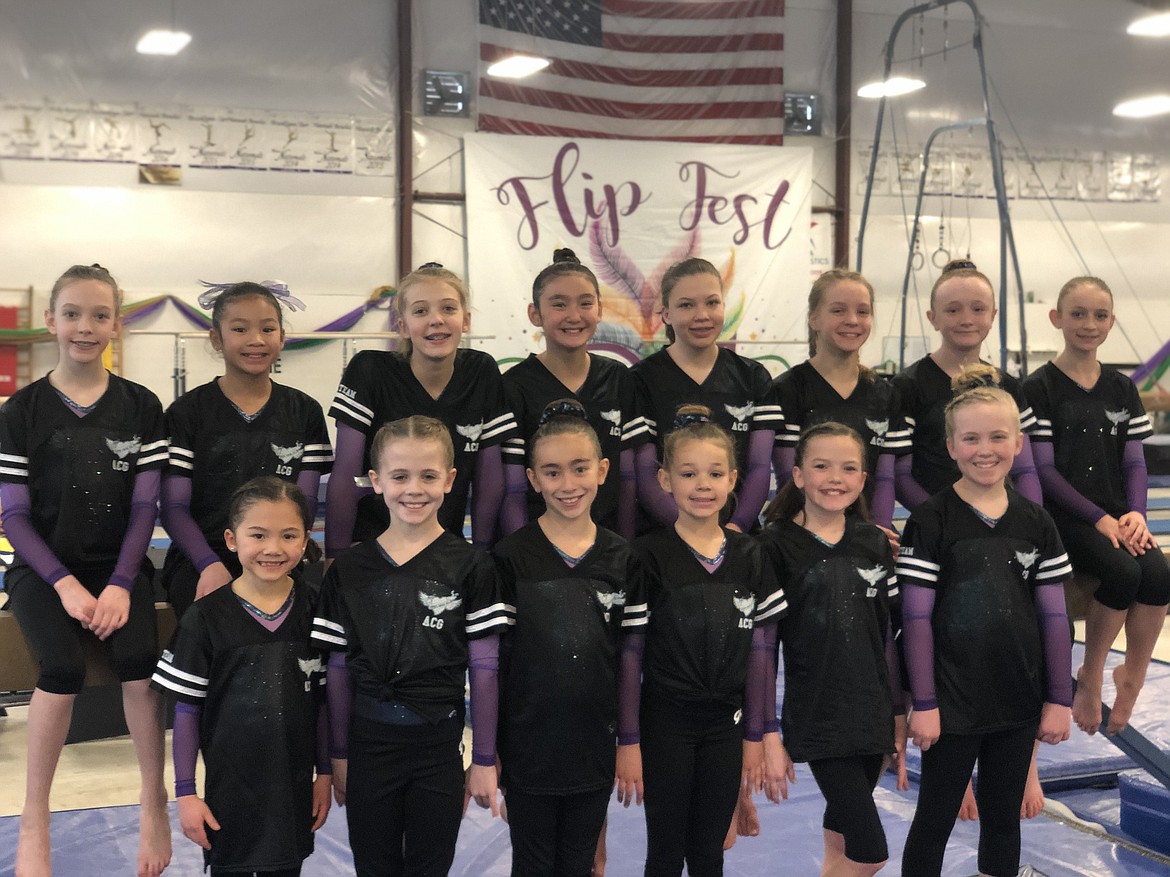 Courtesy photo
Avant Coeur Gymnastics Level 6 Girls took 2nd Place Team at the Dynamic Flip Fest in Spokane. In the front row from left are Vivi Crain, Claire Traub, Addyson Prescott, Brynlynn Kelly, Ashlyn Beecher and Allison Scott; and back row from left, Riley Roberts, Jeralyn Thong, Neve Christensen, Malia Uemoto, Aliyah Williams, Kennedy Phillips, Mady Riley and Kayce George.