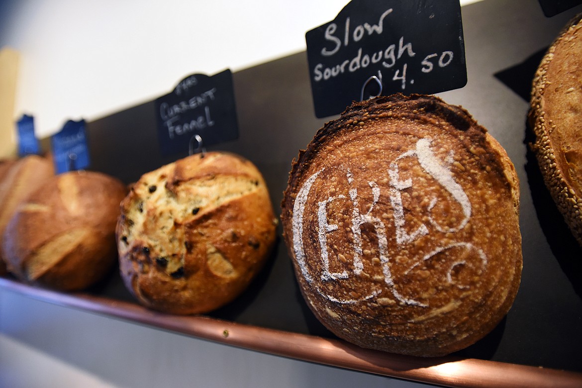 A selection of freshly-baked bread is displayed at Ceres Bakery.