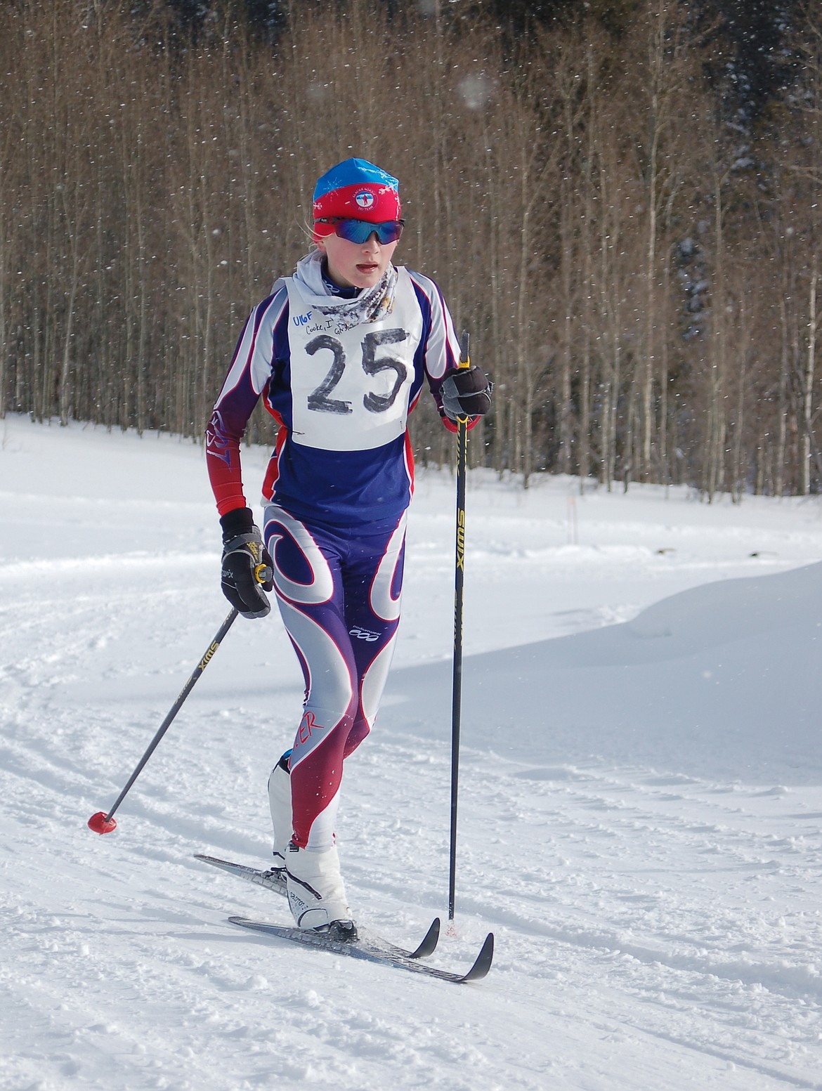 Glacier Nordic Ski Team's Isabelle Cooke finished 15th in the U16 female 5km race in Jackson, Wyoming, earlier this month. (Photo courtesy Rebecca Konieczny)